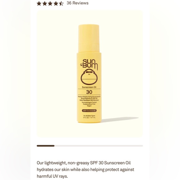 SUNBUM Sunscreen OIL SPF 30 OR SPF 50 with Coconut Oil NEW! FULL SIZE! 5 fl oz - Picture 9 of 13